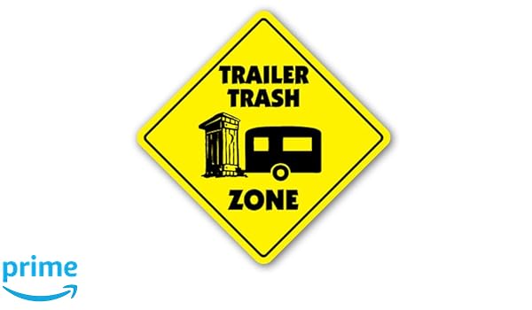 Amazon Com Signjoker Trailer Trash Zone Sign Park White Camper