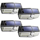 LITOM Solar Lights Outdoor, 4rd Generation 30 LED Wireless Solar Motion Sensor Lights with 270°Wide Angle, IP67 Waterproof, Easy-to-Install Security Lights for Front Door, Yard, Garage, Deck(4 Pack)