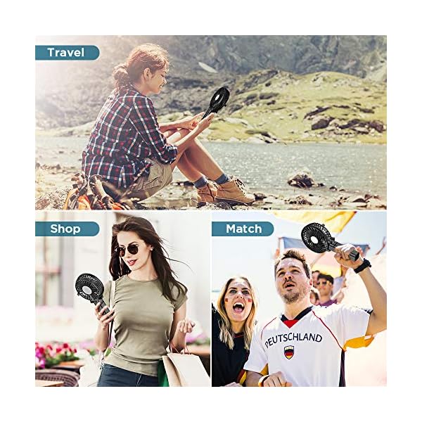 EasyAcc-Handheld-Electric-USB-Fans-Mini-Portable-Outdoor-Fan-with-Rechargeable-2600-mAh-Foldable-Handle-Desktop-for-Home-and-Travel-Black EasyAcc Handheld Electric USB Fans Mini Portable Outdoor Fan with Rechargeable 2600 mAh Foldable Handle Desktop for Home…
