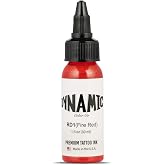 Dynamic Color Fire Red Tattoo Ink, Made in USA Since 1990, 1 oz | Sterilized and lot-numbered for full traceability; established American brand trusted by artists worldwide