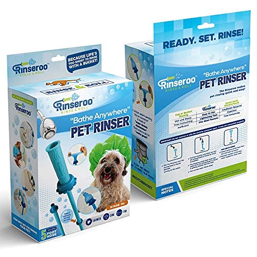 Rinseroo Slipon Dog Wash Hose Attachment. Pet Bather for Showerhead