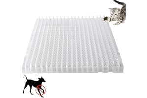 YSGLORY 16Pcs Cat Spike Mat Outdoor Indoor Cat Deterrent Scat Mat Keep Cats/Dogs Off Counter Pet Deterrent Training Mats Plastic Mats with Spikes (18.3 Sq.ft,16" x 13")