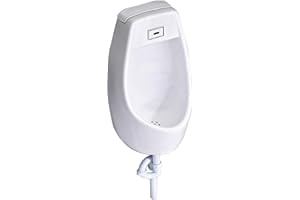 Wall Mounted Ceramic Urinal for Men, Spill Proof Design with Induction Flushing, Complete Installation Accessories for Home, 