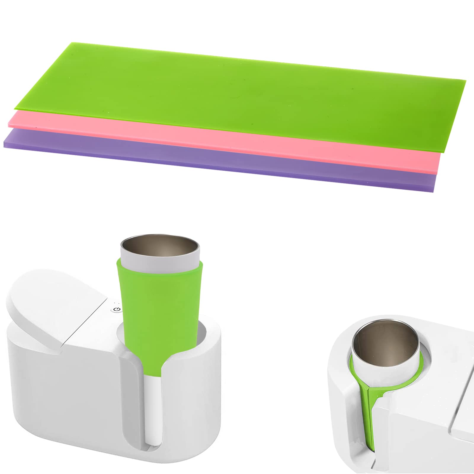 SAVITA 3pcs Sublimation Tumblers Wrap for Cricut Mug Press, Silicone Mug Tumbler Wrap in 3 Thicknesses Compatible with Cricut Mug Press, for Mug Press Sublimation Machine Skinny Tumblers