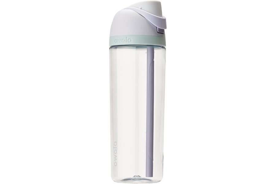 Owala FreeSip Clear Tritan Plastic Water Bottle with Straw, BPA-Free Sports Water Bottle, Great for Travel, 25 Oz, Open Air