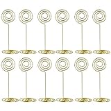 Artliving 12pcs Place Card Holder Memo Holder Clip Photo Holder Table Number Holder Round Shape Gold