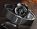 Tonnier Mens Watch Black&Golden Stainless Steel Ultrathin Mesh Strap Watch for Men
