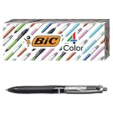 BIC 4-Color Pro Ballpoint Pen, Black Barrel, Medium Point (1.0mm), Assorted Inks, 3-Count