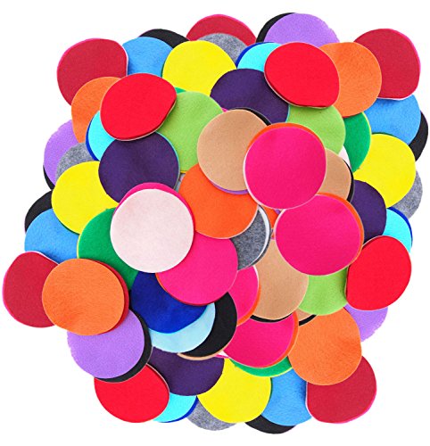 Playfully Ever After 1.5 Inch Mixed Color Assortment 104pc Felt Circles