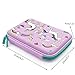 Purple Rainbow Unicorns Girls Big Hardtop Pencil Case with Compartment - Cute School Stationery Supply Organizer Box Pen Holder for Kids Children Toddlers