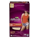 Depend Silhouette Active Fit Incontinence Underwear for Women, Moderate Absorbency, S/M 14Count, Assorted Colors