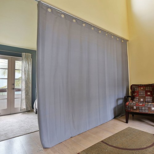 RoomDividersNow Premium Heavyweight Ceiling Track Room Divider Kit - Small A, 8ft Tall x 3ft - 4ft 6in Wide (Slate Gray)