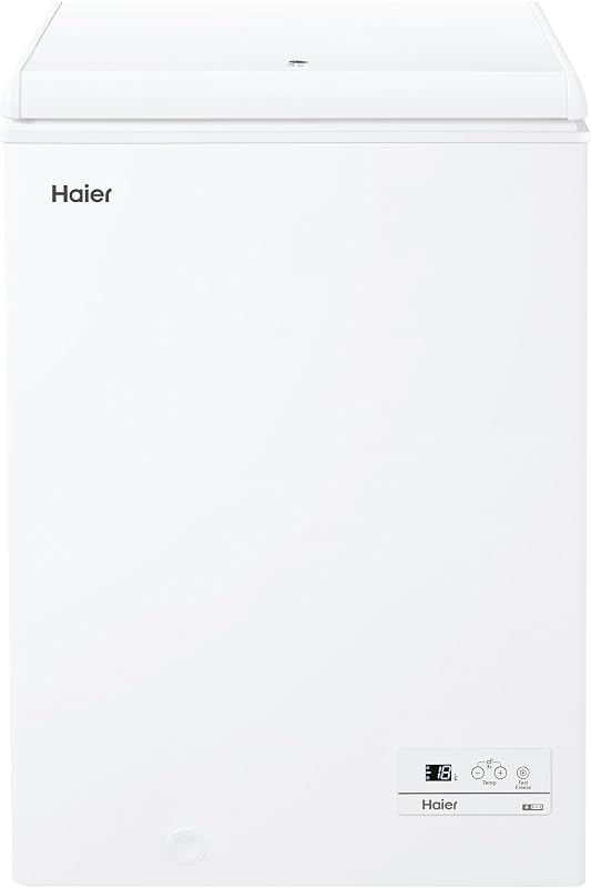 Chest Series 3 HCE100E, congelador horizontal de baú, capacidade 97 l, W 54,5 cm, função congelação rápida, 1 cesto metálico, ecrã digital, interior em alumínio texturizado, pega integrada, branco