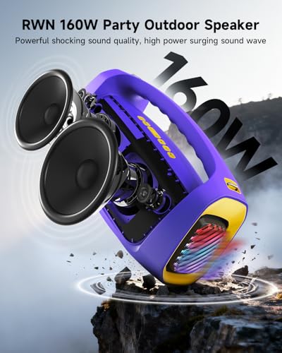 RWN Portable Bluetooth Speakers (Purple+Yellow)