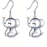 Little Elephant Dangle Earrings Lovely Animal Earrings Sweet Heart Elephant Jewelry for Women