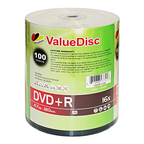ValueDisc,DVD+R 16x 4.7GB/120 Minute Disc 100-Pack