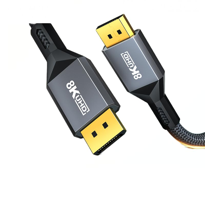 3M/10FT 8K DisplayPort Cable Lead 1.4/2.0 DP to DP Cord 8K@60Hz, 4K@144Hz, 2K@240Hz 3D HBR3 Free-Sync G-Sync 32.4Gbps UHD HDR10 DSC 1.4 FEC Adapter Extension for Laptop,PC,Gaming Monitor,Graphic Card