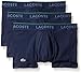 Lacoste Men's 3-Pack Essentials Cotton Trunk, Navy Assorted, Medium