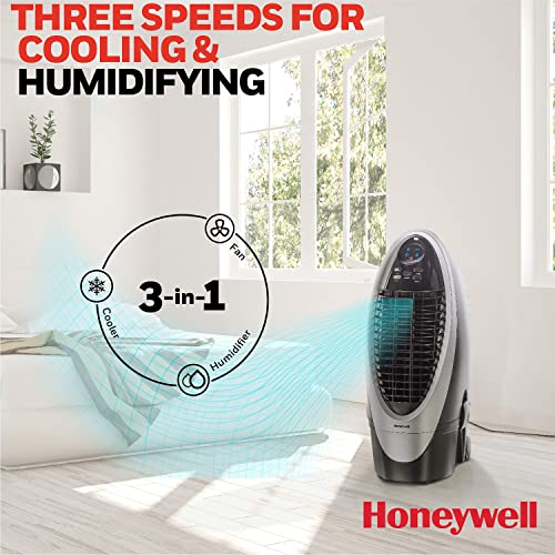Honeywell 300 CFM Indoor Portable Evaporative Cooler, Fan & Humidifier