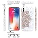 JAHOLAN Compatible iPhone Xs Max Case Shiny Rose Gold Mandala Flower Marble Design Clear Bumper TPU Soft Rubber Silicone Cover Phone Case for iPhone Xs Max 2018 6.5 inch