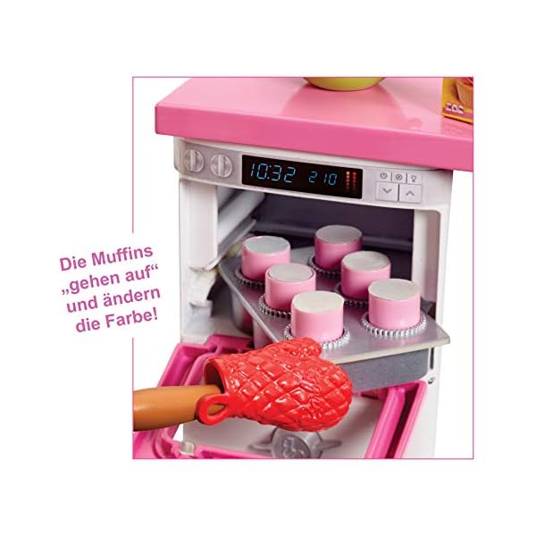 Barbie FHP57 - Barbie-Puppe mit Backofen und aufgehendem Gebäck, Spielzeug ab 3 Jahren – Bild 4