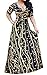 Womens Sexy V Neck 3/4 Sleeve Floral Long Maxi Dresses Casual Loose Party Plus Size Dress with Belt