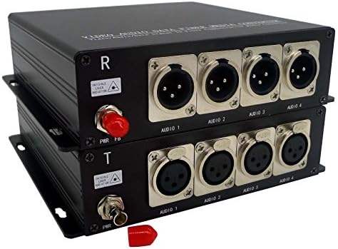 Transwan 4 CH Balanced audio over Fiber Extender, Broadcast Quality Balanced Audio (3 PIN XLR) over 10 Km(6.2 Miles) SM Fiber or 500 Meters MM Fiber, Supports 16-bit Digitally Encoded Audio