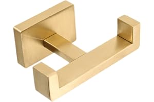 Qialexicon Double Towel Hook Wall Mounted Stainless Steel Towel Holder Robe Hook Rust Resistant Modern Design Suitable for Ki