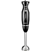 OVENTE Electric Corded Hand Blender, 300W with 2 Mixing Speeds Black HS560B | Handheld Immersion Stick Mixer with Stainless Steel Blades for Smoothies, Purees &amp; Baby Food