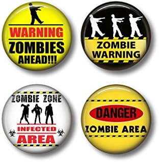 Zombie Magnets - Fridge Magnets - Zombies - 4 Magnets - 1.5 Inch Magnets - Kitchen Magnets - Halloween Magnets - Gothic Kitchen - Zombie Apocalypse