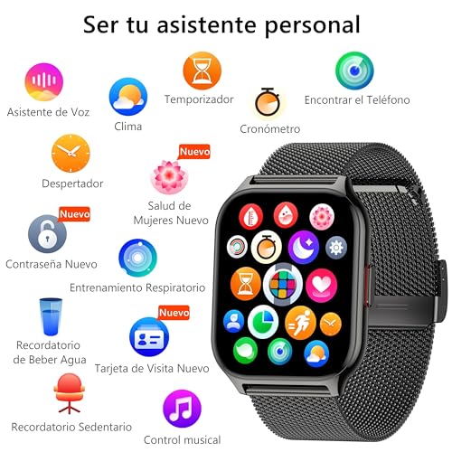 ZOSKVEE Smart Watch Women Men, [Two Straps] Bluetooth Call, 2 Inch Sports Smartwatch with Blood Pressure, 100+ Sports, Heart Rate, DIY Dials, for iOS Android