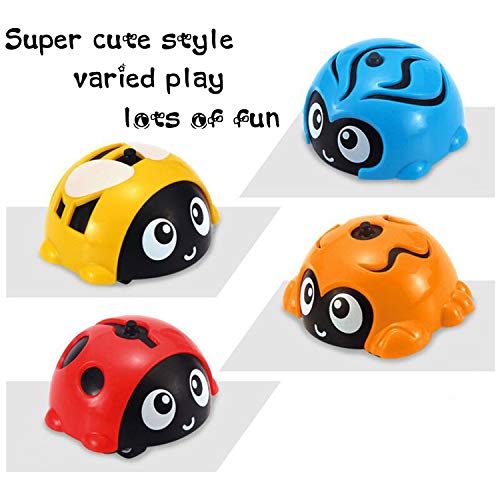 Rancco Kids Spinning Top Car Inertia Vehicles, 4 Pcs Mini Friction Powered Cars Battle Gyro Cars Spinning Top, Various Game Methods