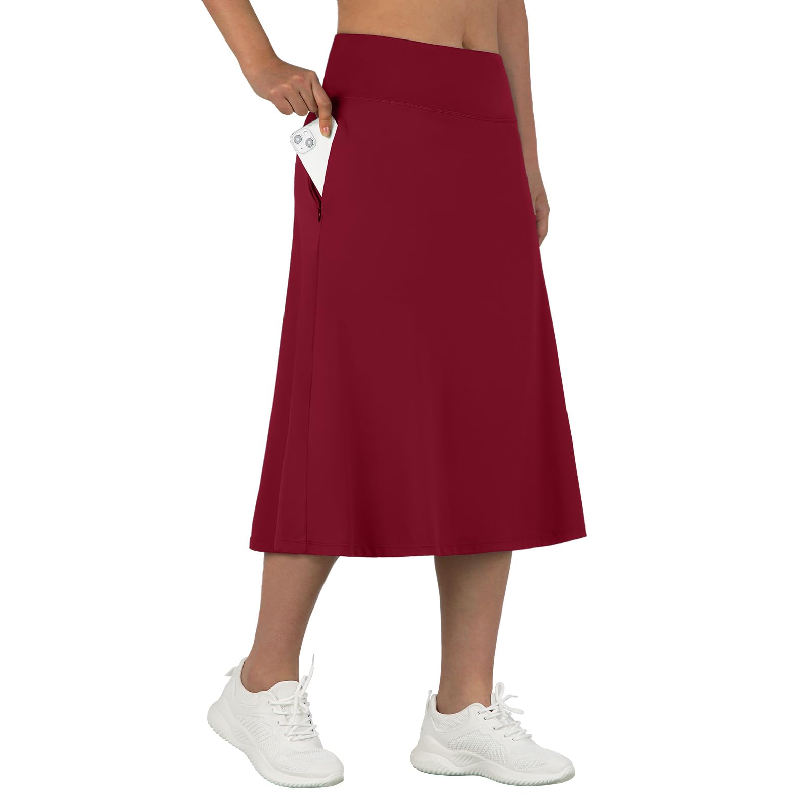 anivivo women's midi length skorts skirts with pockets modest skirts 28" long knee length athletic s