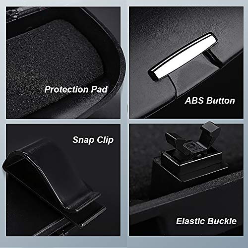 HOLDCY Car Glasses Holder Sun Visor Clip - Eye Sunglasses Storage Holder Box - Automotive Accessories ABS 1Pcs Apply to All Car Models (Black)