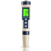 FLOSGSAI Salt Tester for Pools &amp; pH Meter,Digital 5-in-1 Water Meter | Saltwater Pool Test Kit(Salt, pH, Temp, EC and TDS) , For Swimming Pools, Hot Tubs, Hydroponics, Aquariumsand Drinking Water