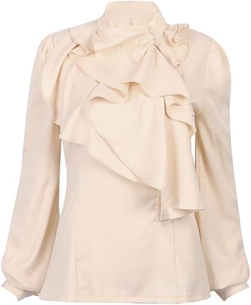 beige ruffle top