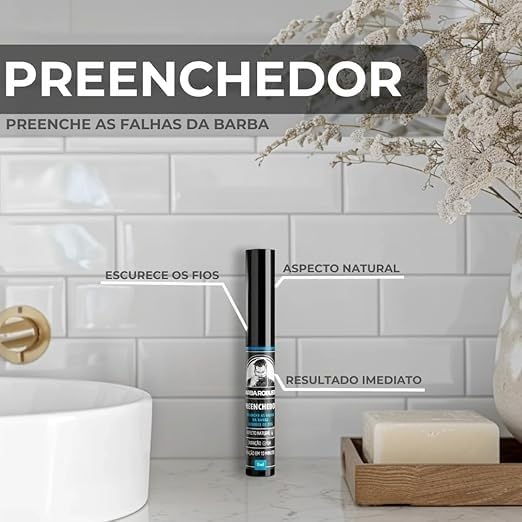 Barba Robusta Kit Para Preencher as Falhas da Barba 3 Preenchedores de Barba