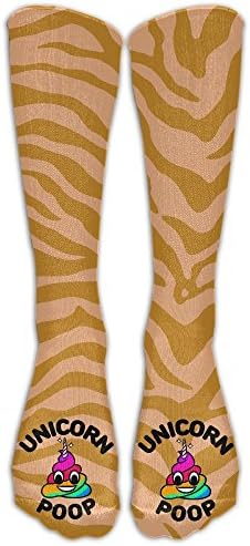 Funny Cartoon Unicorn Poop Casual Unisex Sock LHSSHL Knee Long High Socks Sport Athletic Crew Socks One Size
