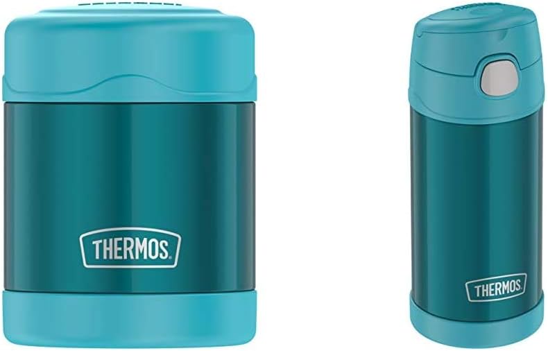 Thermos Funtainer 10 Ounce Food Jar, Teal & F4018TL6 Stainless Steel, 12 Ounce, Teal