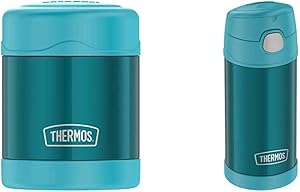 Thermos Funtainer 10 Ounce Food Jar, Teal & F4018TL6 Stainless Steel, 12 Ounce, Teal