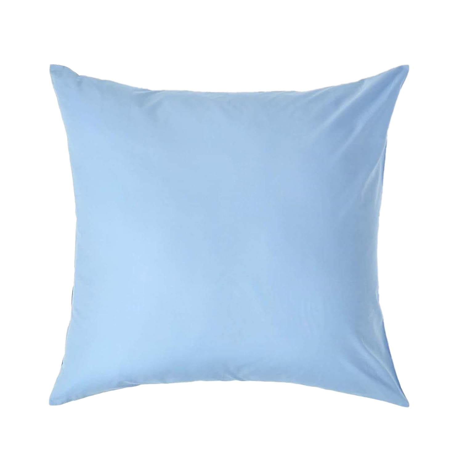 HOMESCAPES Light Blue Pure Egyptian Cotton Euro Size Pillowcase 60 x 60 cm 200 TC 400 Thread Count Percale Equivalent Large Square Pillow Case with Zip