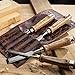 Chisel Set Woodworking 4pc Wood Chisel Tool Sets Chrome Vanadium Steel Woodworking Chisels Set with Walnut Handle 1/4