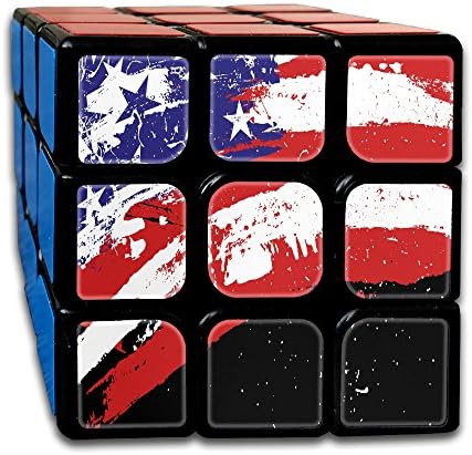 Watercolor US America Flag The Amazing Smart Cube,3x3x3 Rubik's Cube Game For All Ages.