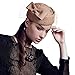 Lawliet Womens Dress Fascinator Wool Felt Pillbox Hat Party Wedding Bow Veil A080 (Camel)
