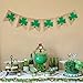 Partyprops Rustic Shamrock Garland | Burlap Shamrock Banner | St. Patrick's Day Decorations | Green Rectangular Burlap Garland