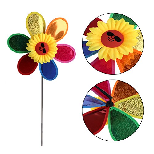 Lvyuanda Single Layer Colorful Wheel Wind Spinner Windmill - Outdoor Lawn Decor Your Yard and Garden