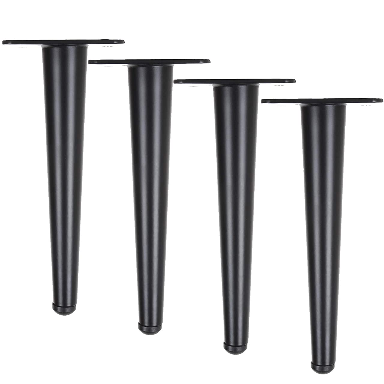 Btowin 12 Inch / 30cm Metal Furniture Leg,4Pcs Modern Straight Tapered Furniture Feet,Black Heavy Duty Sofa Legs Cabinet Leg Brushed Nickel Finish for TV Stand Cabinet Couch Dresser Table Bed
