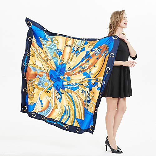 ANDANTINO Large Square Scarf- 51" X 51" Women's Breathable Lightweight Neckerchief-Shawl Wrap for Girls ANDANTINO Large Square Scarf- 51" X 51" Women's Breathable Lightweight Neckerchief-Shawl Wrap for Girls