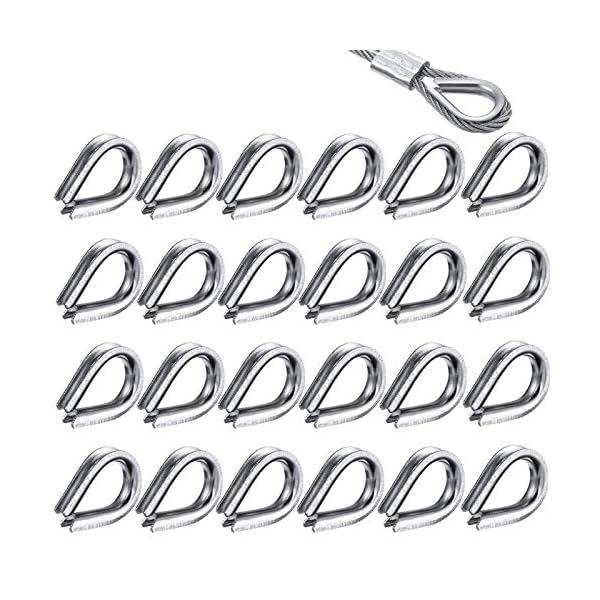 25 Stücke Kauschen 3mm Edelstahl 304 Für Drahtseilklemmen Forstseil Drahtseil Seil Windenseil Marinequalität