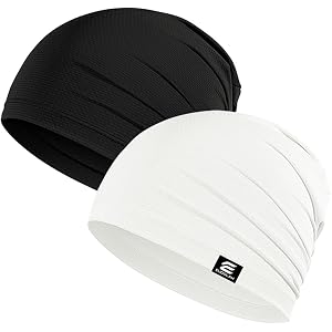 EUDOLAH 2 Pack Cooling Skull Caps for Men & Women Sweat Wicking Quick Dry Summer Breathable 3D Mesh Beanie for All-Day Wear